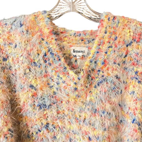 &Merci Confetti Scallop Chenille Sweater L - Picture 3 of 12